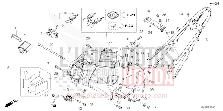 CARROSSERIE DE CHASSIS de CBR1000RR SP SP1 SP2 MAT PEARL MORION BLACK (NHC33) 2024